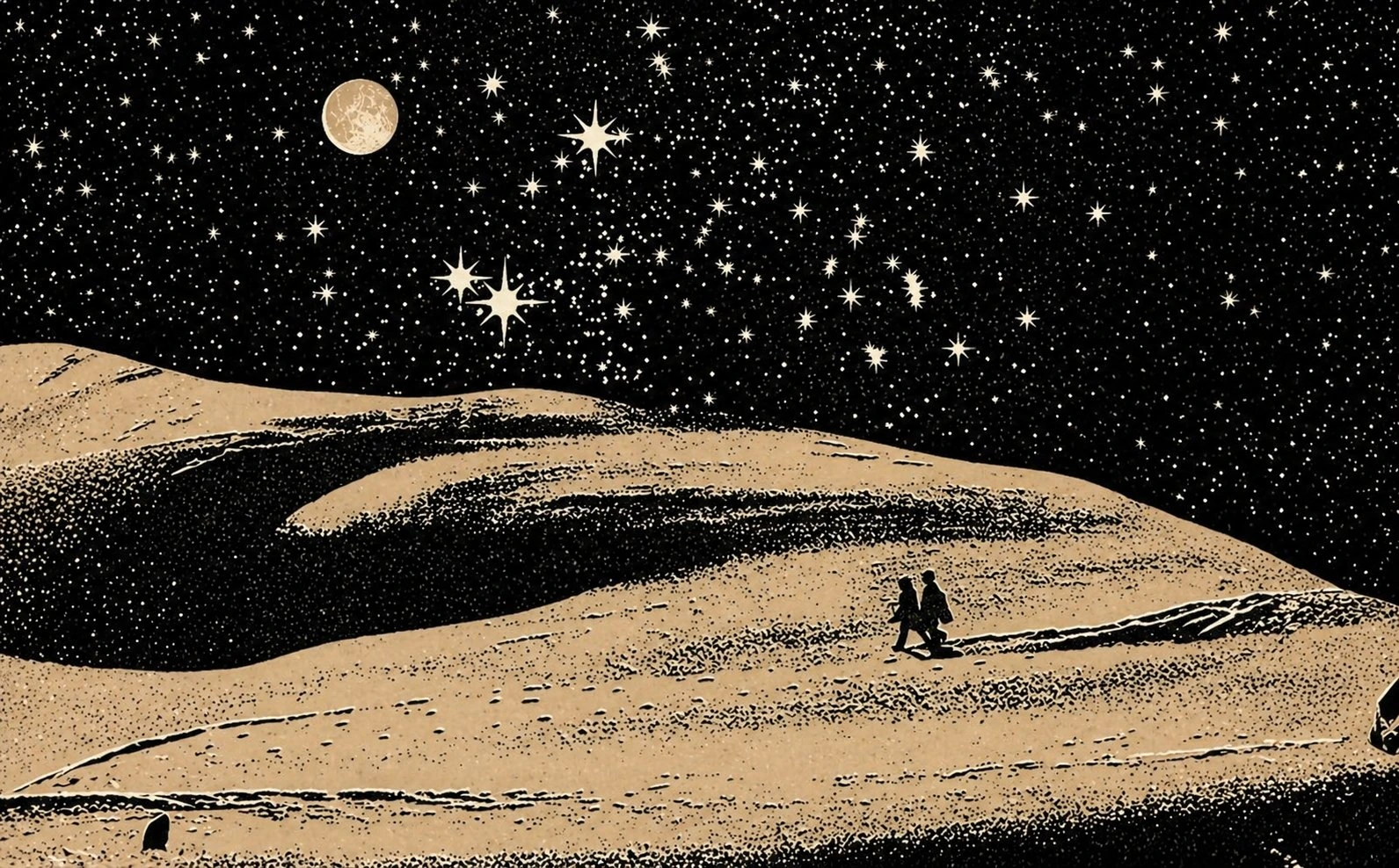 Paesaggio lunare illustrato